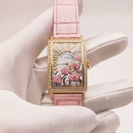 Franck Muller/Watch Enamel Butterfly Flower Fritillary Dial 18K Rose Gold Quartz Women's Watch 952QZ