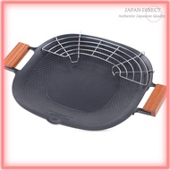 Soomloom Multi Griddle Pan MIX Square Aluminum Alloy Teflon Coated Natural Wood Clip Frying Pan IH G