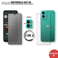 3-in-1 Motorola Moto G45 Moto G34 Full Cover Anti-Spy Tempered Package Screen Protector