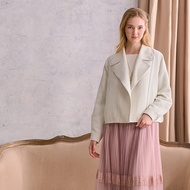 [CUMAR] Xiaoxiangfeng Woolen Long Sleeve Knight Jacket White Apricot