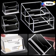 INNEW 1Pcs Bussiness Card Holder,  Transparent Acrylic Plastic Business Card Box, School Office Supp