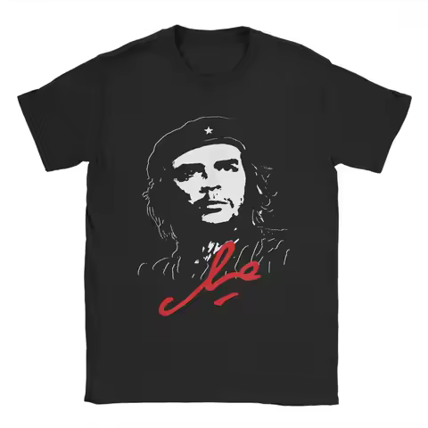 Ernesto Che Guevara Cuba T-Shirt for Men Cuban Rebel Guerrilla Cotton Tee Shirt Round Collar Short S