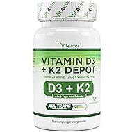 Vitamin D3 5000 IU + Vitamin K2 200mcg Menaquinon MK7 Depot - 100 Tablets - One tablet every 5 days - Vegetarian tablets - Vit4ever