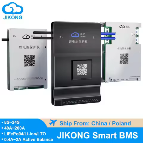 JIKONG BMS CAN 1A 2A Active Balance 4S 8S 17S 20S 24S LiFePo4 Li-ion LTO Battery 40A 60A 80A 100A 15