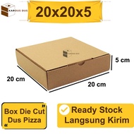 Cardboard Die Cut Pizza Polos 20x20x5cm Dus Kue Box Kaos New Single Wall 3mm Thick -