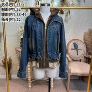 JAC 假兩件連帽拼接牛仔外套 (A7)