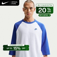 Nike Sportswear Club Mens 3/4-Sleeve Raglan Top - Game Royal [IF0756-480]