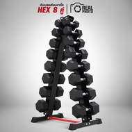 [PRE-ORDER 5 วัน]  ดัมเบล HEX 8 คู่ (2.5-20KG) พร้อมขาตั้ง - เครื่องออกกำลังหาย แบรนด์ IRONTEC