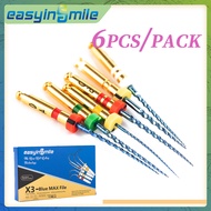 6Pcs Dental Root Canal X3-Blue Max Endodontic Files 25MM NITI Rotary Endo Files Thermal Activation A
