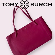 【二手私物】TORY BURCH 大型托特包 深色桃紅 購於日本 稀有品