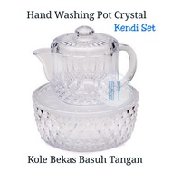 Hand Washing Pot with Tray Tempat Bekas Basuh Tangan Crystal Kendi Set Plastic Kettle Jug Kole Teko