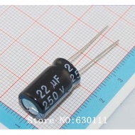 100pcs  22UF 250V  Electrolytic Capacitor 250V 22UF 10mm X17mm Free Shipping