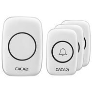 CACAZI กริ่งประตูไร้สาย A10 3เครื่องส่งสัญญาณ1ตัวรับ100-240V กันน้ำ300ม. กระดิ่งประตูบ้าน38กริ่งประต