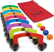 GoSports Putt-Thru Croquet Putting Game - Includes 9 Gates, 4 Golf Balls and Tote Bag - Play at Home