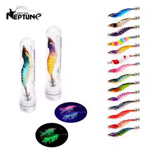 New Luminous Squid Bait 11g 9cm Slow Sinking Webfoot Octopus Egi Lure Wooden Shrimp Cuttlefish Squid