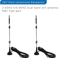 [discount]2pcs Dual Band Long Range Wifi Antenna Eifagur 9Dbi 2.4GHZ 5GHZ 5.8GHZ RP-S