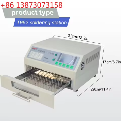 800W Automatic Reflow Machine, T962 Infrared Reflow Oven Furnace IC Heater, PCB Reflow Soldering Sta