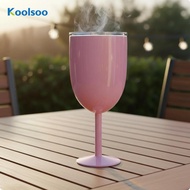 [Koolsoo] Stemmed Vino Cup Stainless Steel Vacuum Insulated Vino Cup Clear Lid White