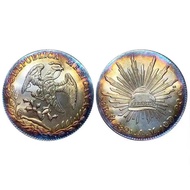 Multicolored Silver Yuan Mexican Eagle Ocean Biting Snake 1891 Silver Coin Station Ocean Sitting Oce