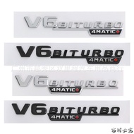3D ABS Stereo V6 BITURBO AMG 4MATIC+ Letter Emblem Sticker Fit Mercedes Car Side Fender Wing Body De