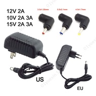 110V-220V Power Supply Router Adapter AC to DC 2A 3A 10V 12V 15V Right Angle Connector Charger 5.5x2.1 3.5x1.35 DC Jack  SG2L