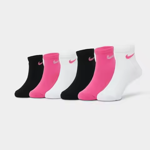 Nike | Girls' Toddler Nike Metallic Swoosh Quarter Socks (6-Pack)