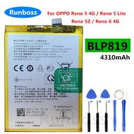 แบตเตอรี่ แท้ BLP819 สำหรับ OPPO RENO5 4G / RENO5 Lite / Reno5 Z / blp819 อริจินอล ความจุแบต 4310MAh