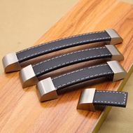 ❁High-end handle cabinet door drawer wardrobe leather handle wardrobe door handle handle anti-collis