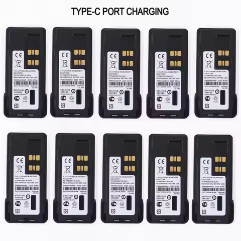 10Packs 7.4V 3000mAh Non-Imp-res Li-Ion Battery TYPE-C Replacement for Motorola XIRP8668 8608 8668i 