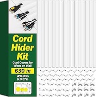 AZEN Cord Hider Kit, 630in Cord Covers for Wires on Wall, Paintable Wire Covers for Cords on Wall, S