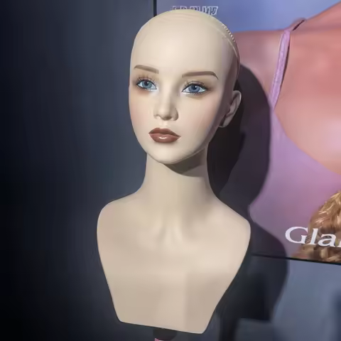 Shoulder Mannequin Bust Hairpiece Display Head Shouldered Mannequin Head with Shoulders PVC