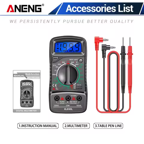 Digital Multimeter Esr Testers ANENG XL830L Automotive Electrical Meter Dmm Transistor Peak Tester M