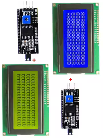 5V 1PCS 1604 16x4 16*4 164 Character LCD Display Module With Blue/Yellow IIC I2C Port HD44780 Driver