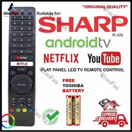 Sharp Android Smart Flat Panel TV Remote Control (IR-326) LC-60LE650M LC-60UA6800X 2T-C42BG1X 2T-50B