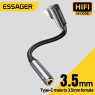 ESSAGER Type-C/L to 3.5mm Adapter Cable With 24 Braided PP Yarn For High-Definition Sound Quality Th