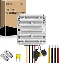 Nilight 48V to 12V Voltage Converter 240W 20A Regulator Step Down to 12VDC Waterproof DC Convert Red