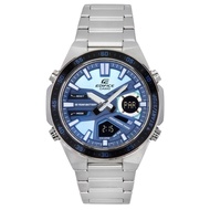 Casio Edifice Analog Digital Stainless Steel Blue Dial Quartz EFV-C110D-2B 100M Mens Watch