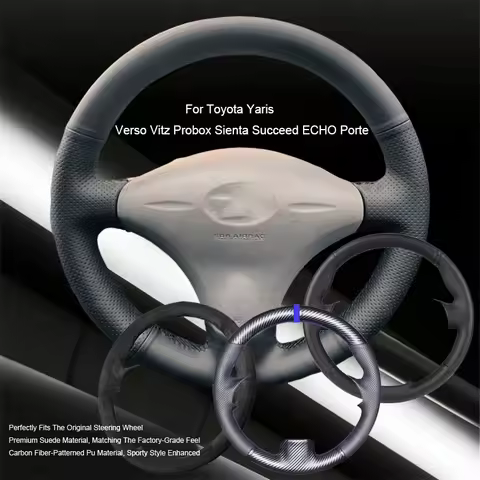 Custom Carbon Fiber Leather Car Steering Wheel Cover For Toyota Yaris Verso Vitz Probox Sienta Succe