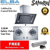 (COMBO PACK) ELBA DESIGNER HOOD EHE9122ST(BK) + ELBA BUILT IN STAINLESS STEEL HOB 5.0Kw EBHM8962(SS)