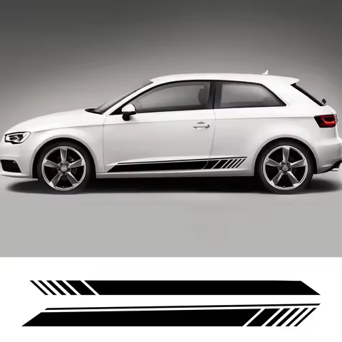 Car Door Stripes Sticker Racing Sport Decals Exterior Accessories For Audi A3 8V 8P 8Y S3 RS3 Sedan 