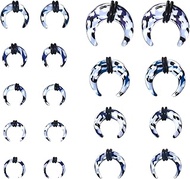 18PCS Septum Tapers Acrylic Septum Pincher Ear Tapers Kit C Shape Buffalo Ear Gauges Stretching Expa