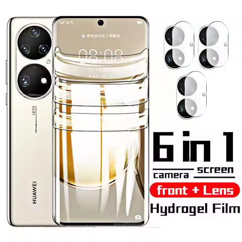 full cover for huawei p50 pro hydrogel film front back screen protector film camera glass for huawey