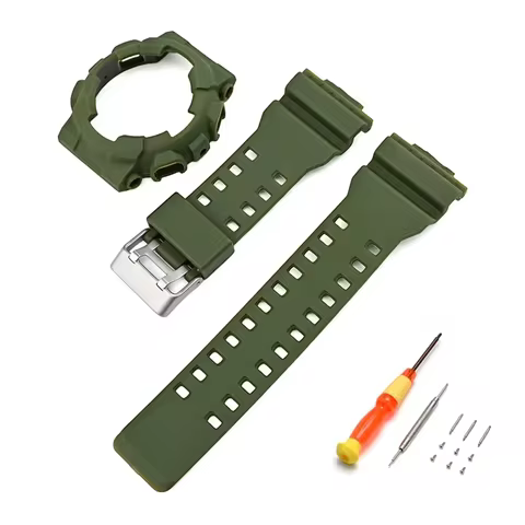 Watch Band for Casio G-Shock GA-100/110/120/140 GD-100 GAX-100 GLS-100 Replacement Rubber Silicone M