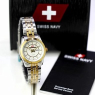 Jam Tangan Couple Swiss Navy 5860 Analog Original Stainless Steel