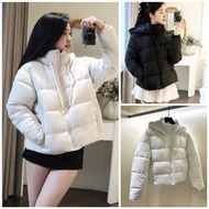 A168-Warm winter life jacket in 2 colors, black and white, with hood, standard factory khosiMaiLinh