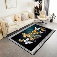 Area Rugs 2.6' X 5.3' Washable Non-Slip, Retro Butterfly Print Runner Rug, Low Pile Kitchen Rugs Thr
