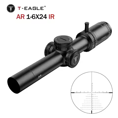 T EAGLE AR 1-6X24 IR Tactical Scope Airsoft Optics Sight Green Red Illuminated RifleScope Precision 