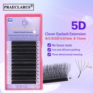 PRAECLARUS  5D Five-Leaf Clover Eyelash Extension Premium Materials Hand Woven Natural Thickness 0.0