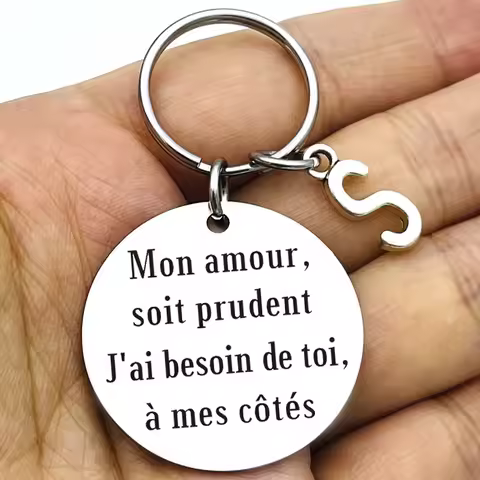 French Couples Keychain In French, Husband, Driver Gift, French Quote Keychain Mon Amour, Soit Prude