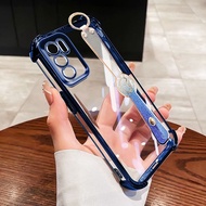 YBD Phone Case For OPPO A16 A16S A55 A56 5G A53S 5G A54S 4G Clear Caing Parkling Pink Love Bracelet 